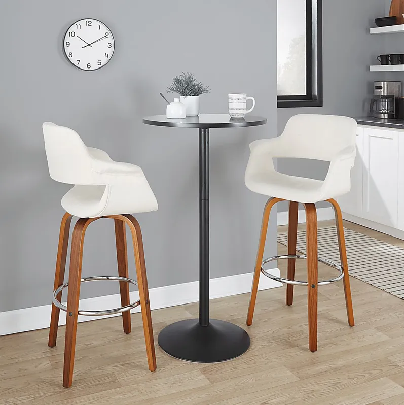 Lafanette VI Cream Swivel Barstool, Set of 2