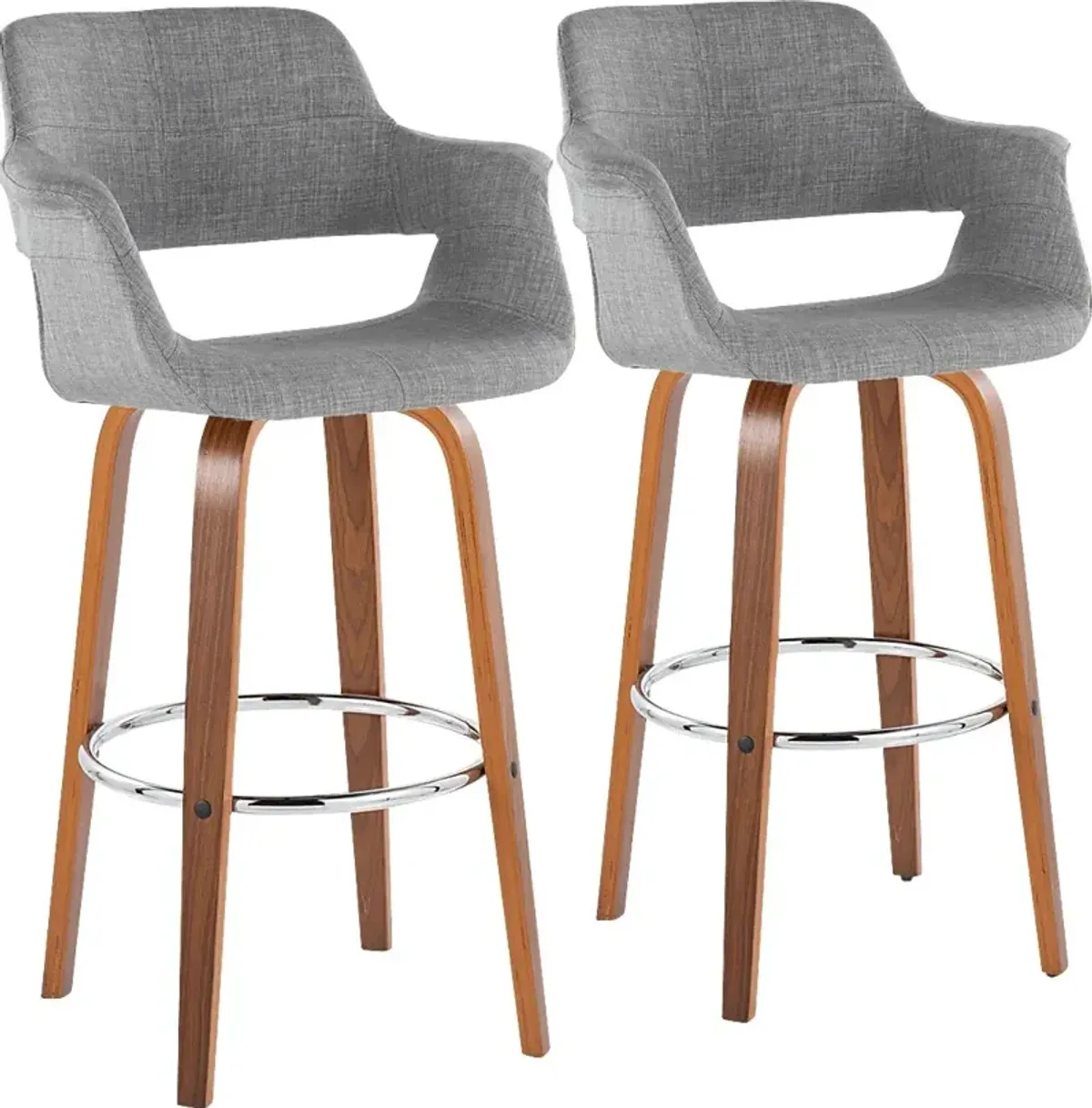 Lafanete VI Gray Swivel Barstool, Set of 2