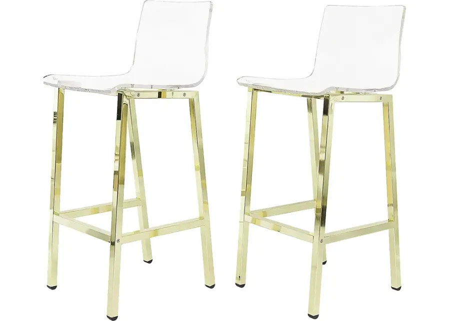 Dixato Gold Bar Stool, Set of 2