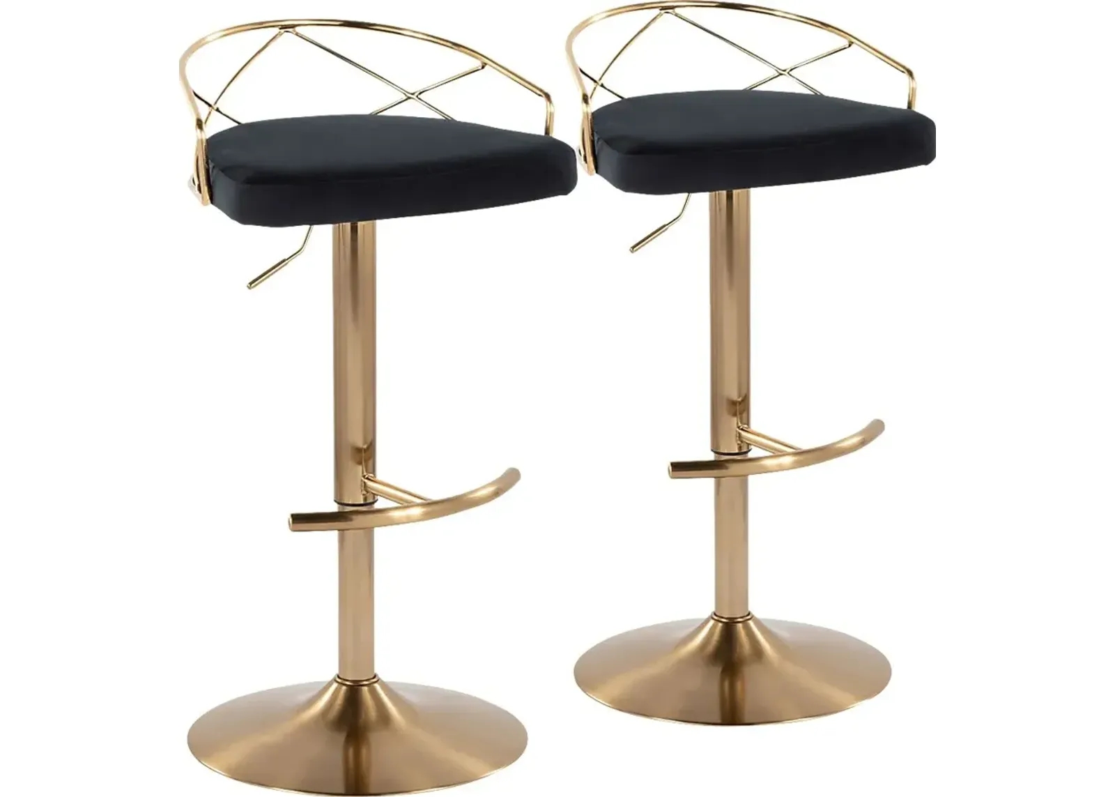 Ravensburg II Black Adjustable Barstool, Set of 2