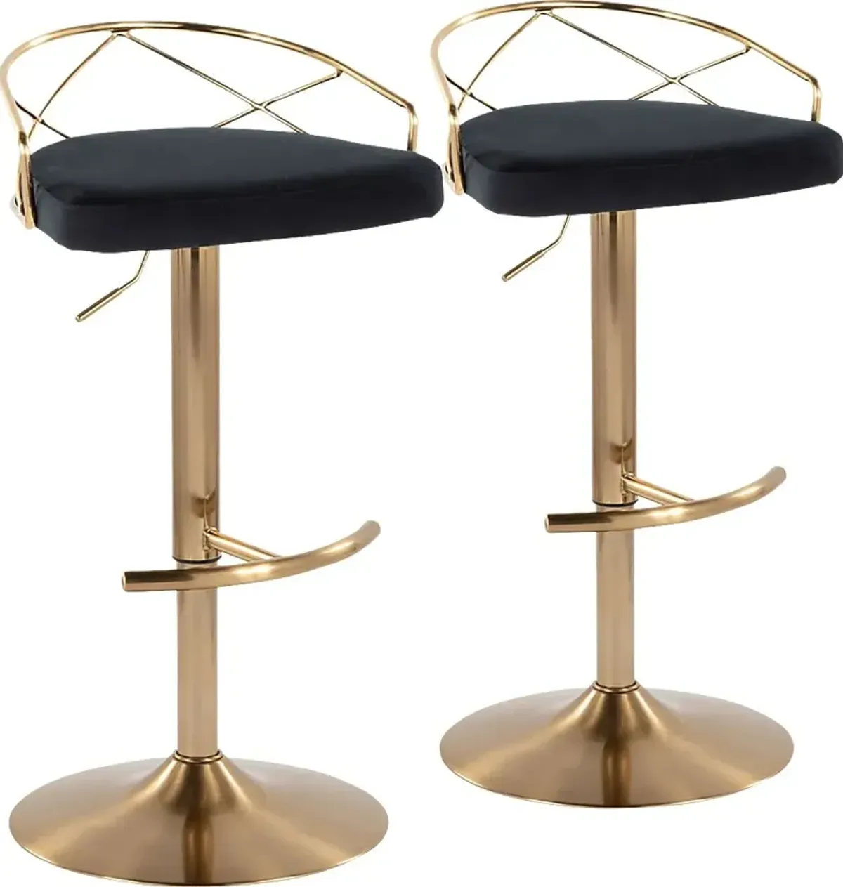 Ravensburg II Black Adjustable Barstool, Set of 2