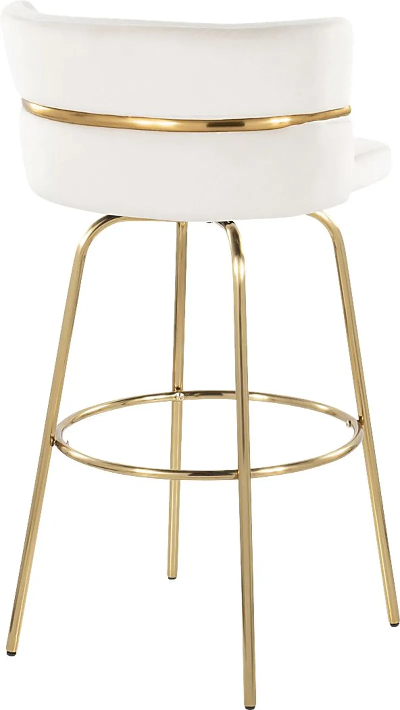 Percivale III Cream Swivel Barstool, Set of 2