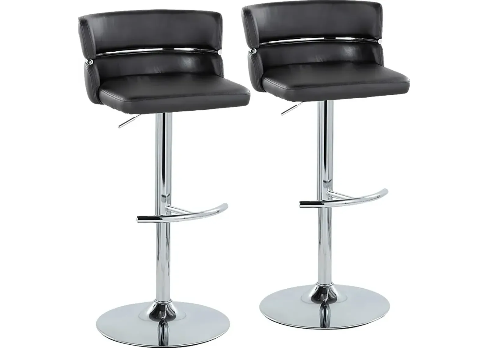 Percivale IV Black Adjustable Barstool, Set of 2