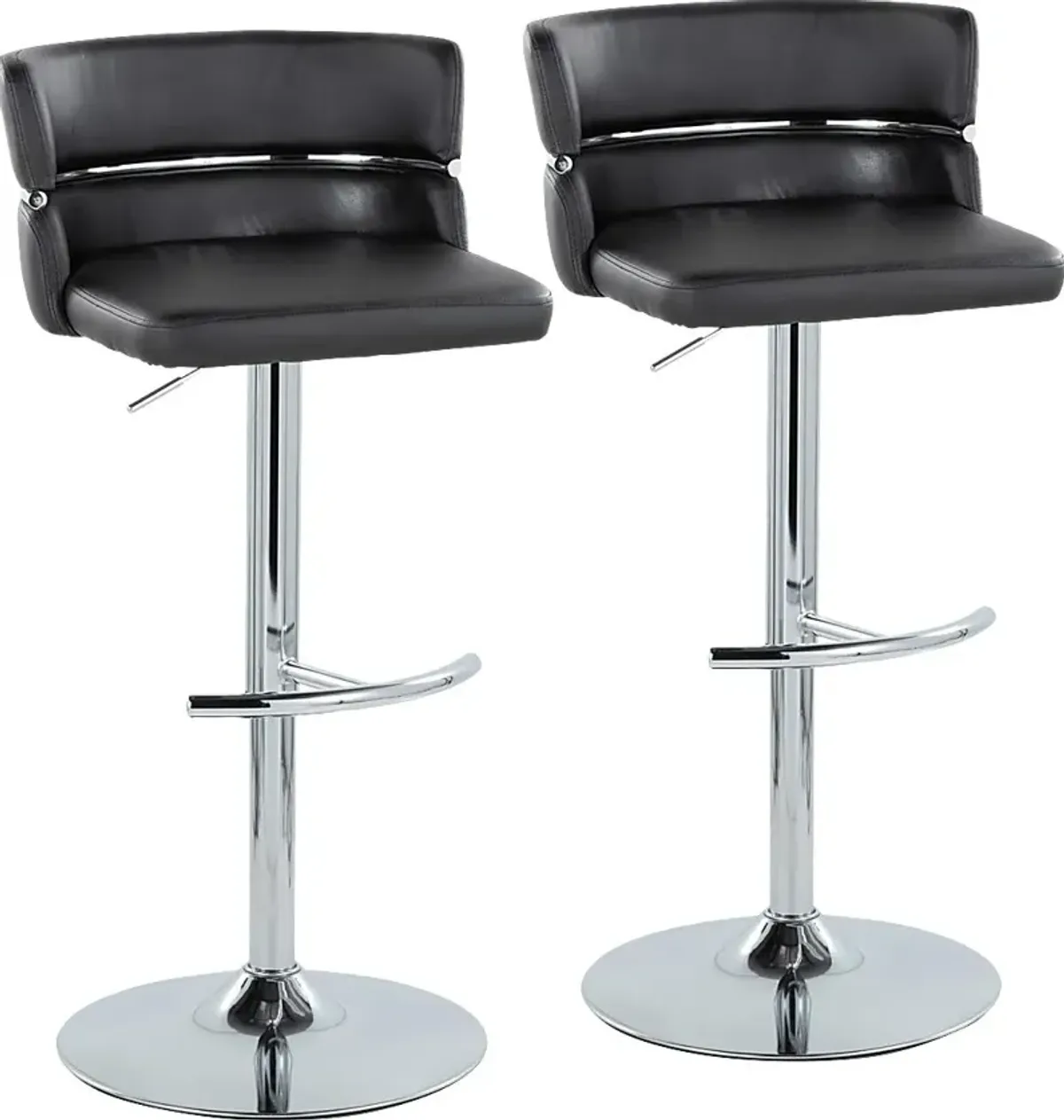 Percivale IV Black Adjustable Barstool, Set of 2