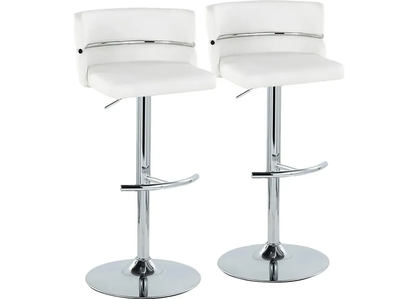 Percivale IV White Adjustable Barstool, Set of 2