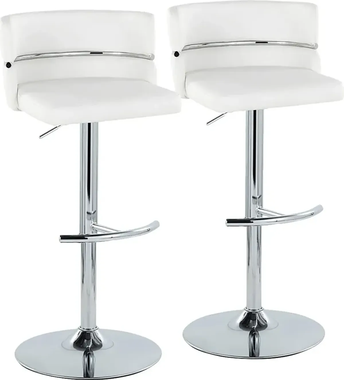 Percivale IV White Adjustable Barstool, Set of 2