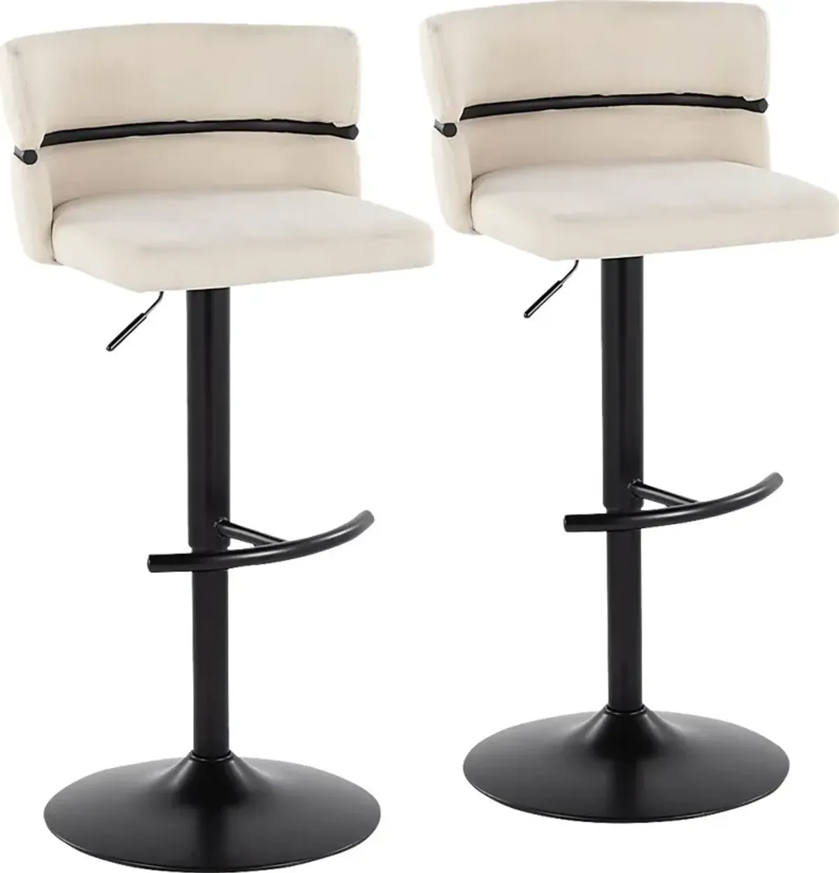 Percivale V Cream Adjustable Barstool, Set of 2