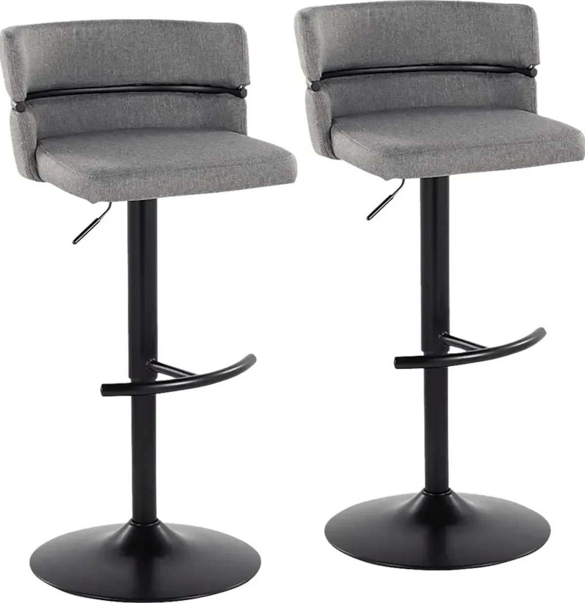 Percivale V Gray Adjustable Barstool, Set of 2