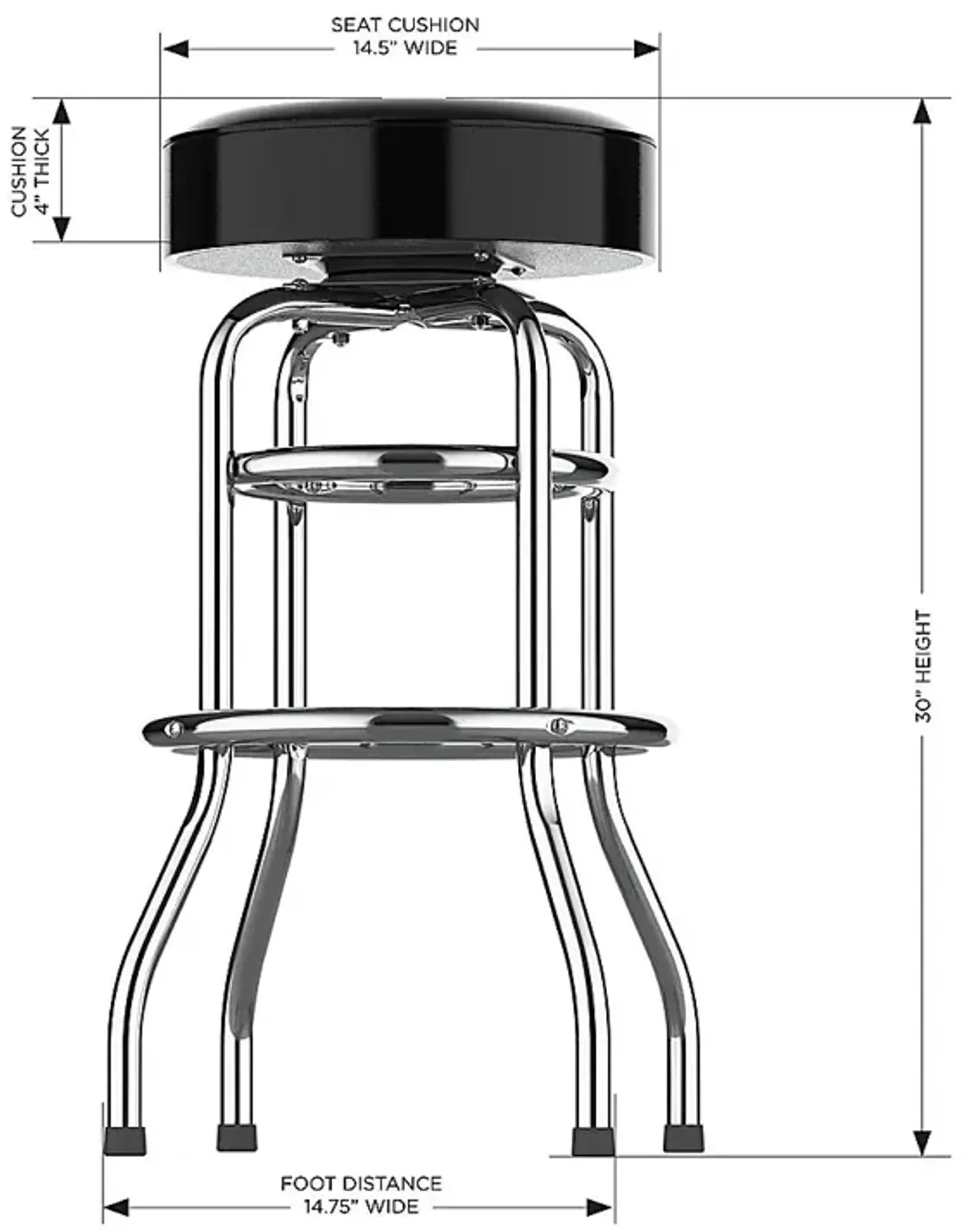 Big Team Pittsburgh Steelers Black Barstool