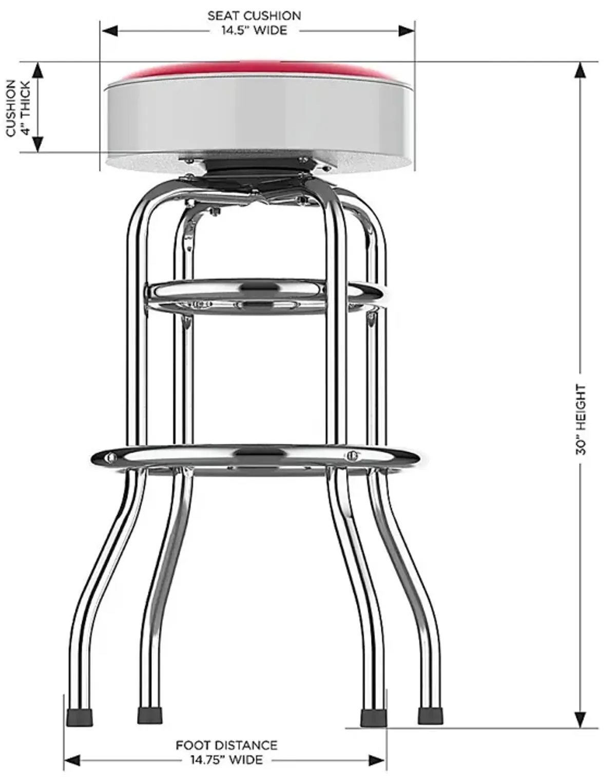 Cincinnati Reds White Barstool