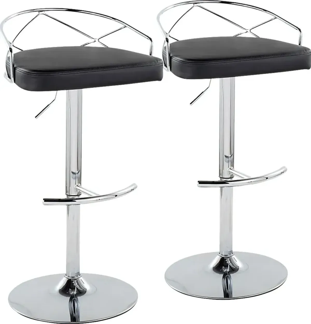 Ravensburg IV Black Adjustable Barstool, Set of 2