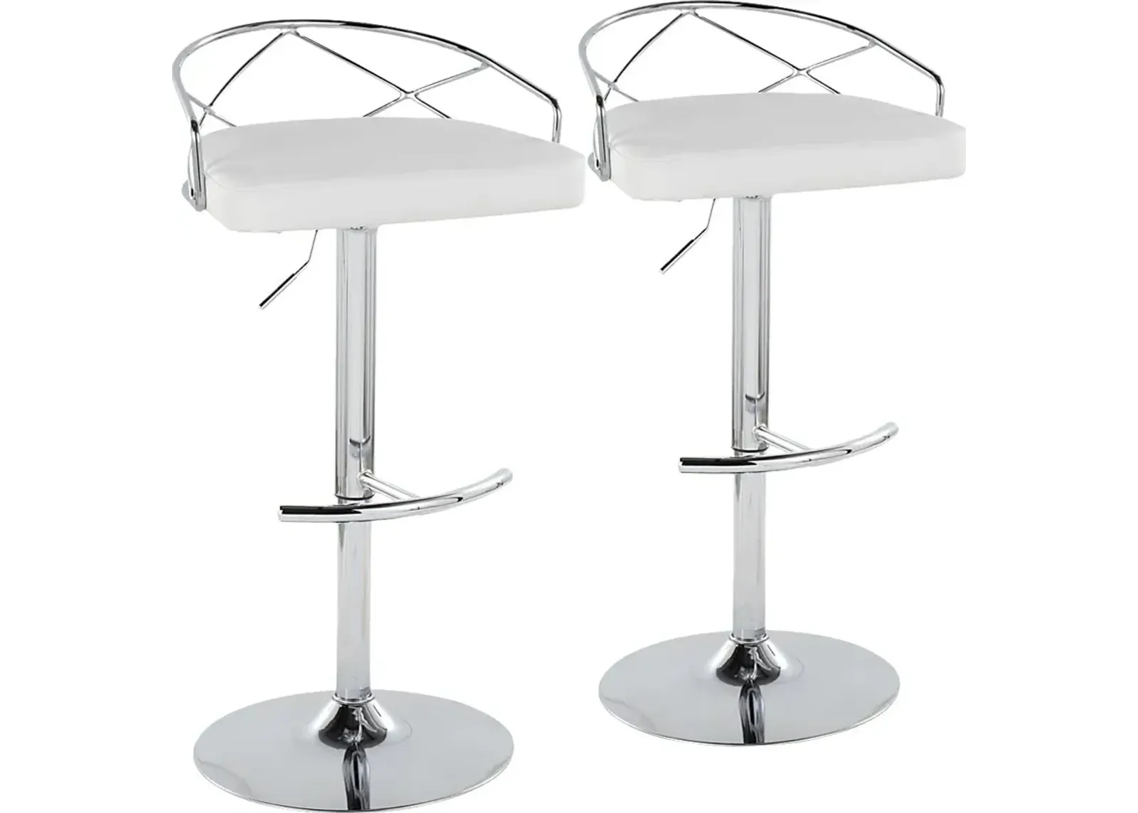 Ravensburg IV White Adjustable Barstool, Set of 2