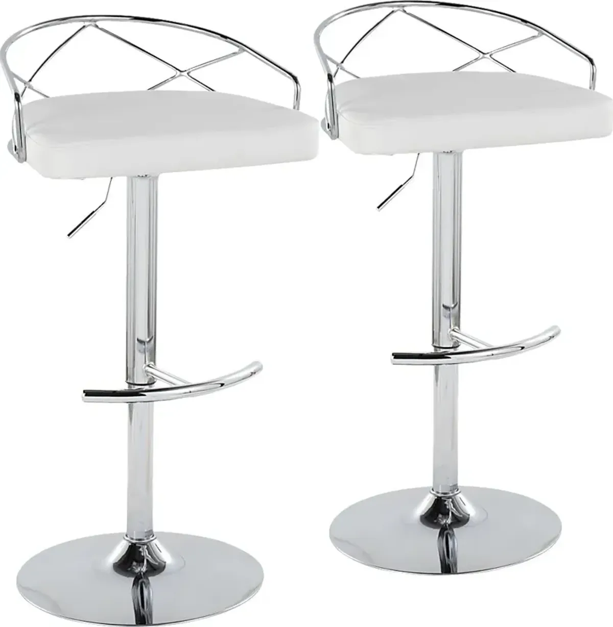 Ravensburg IV White Adjustable Barstool, Set of 2