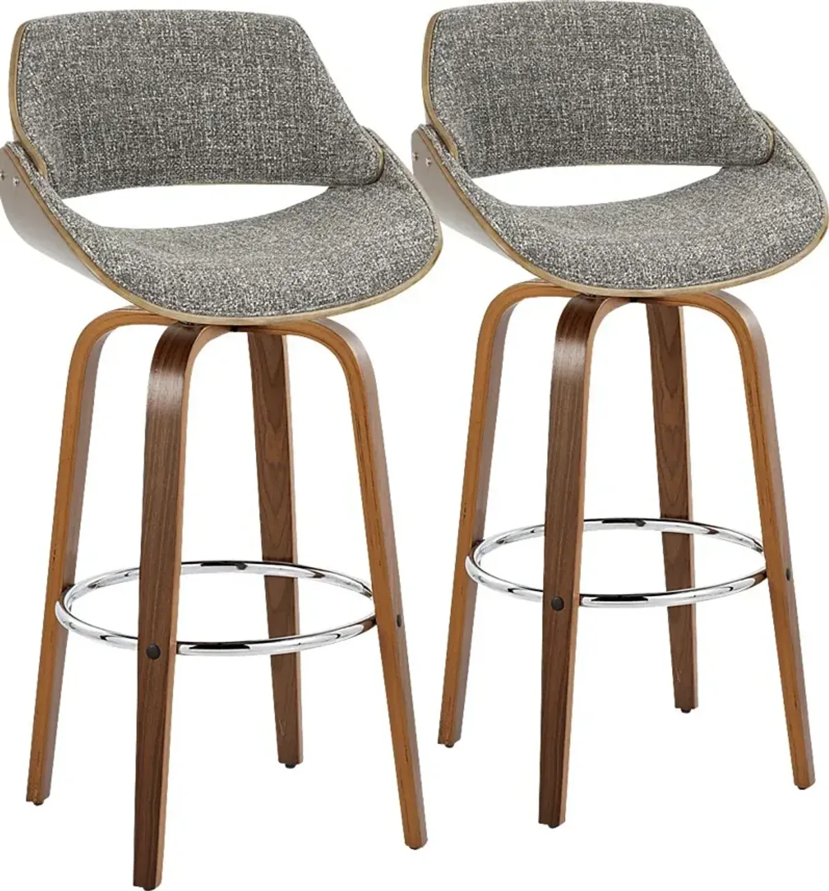 Torlina II Gray Swivel Barstool, Set of 2