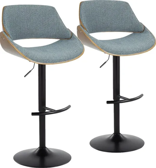 Torlina III Blue Adjustable Barstool, Set of 2