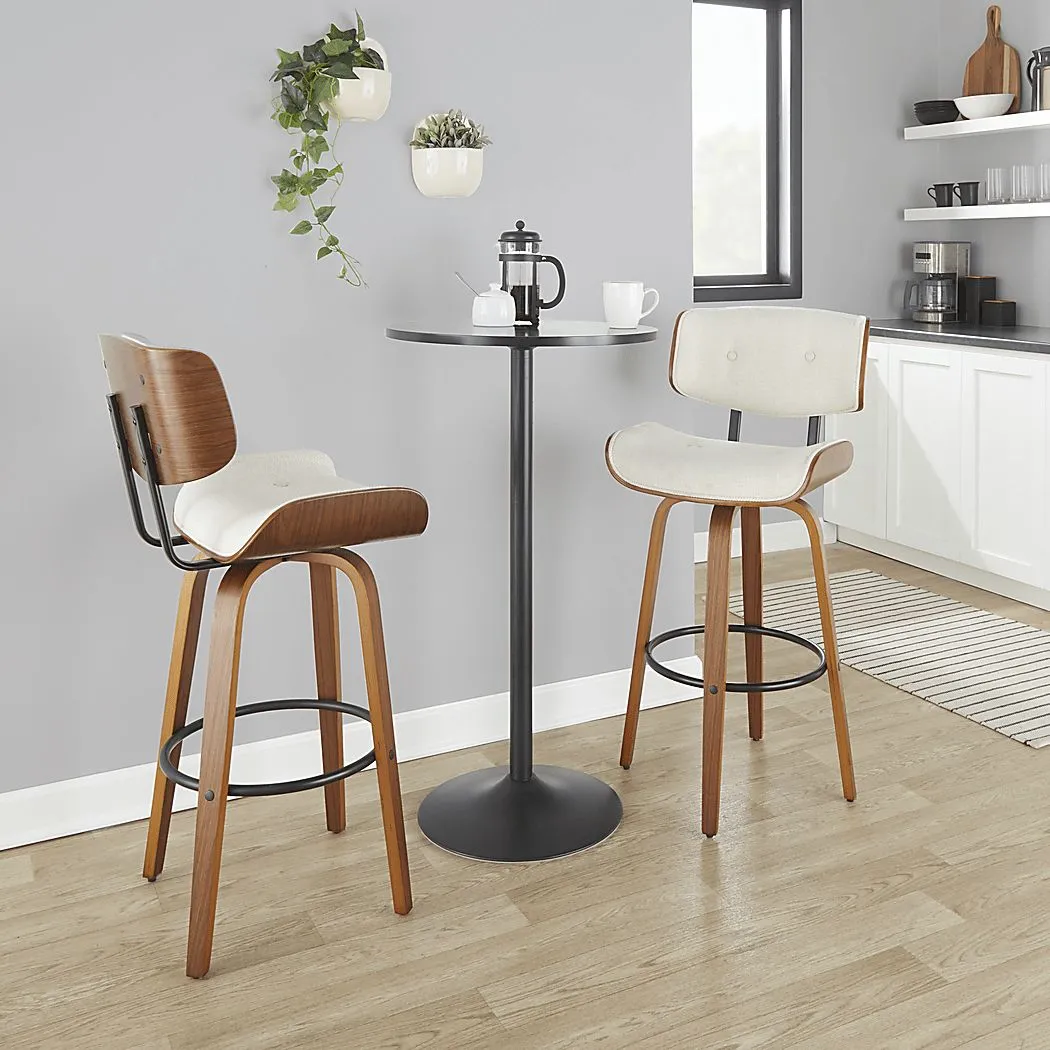 Tesshire II Cream Swivel Barstool, Set of 2