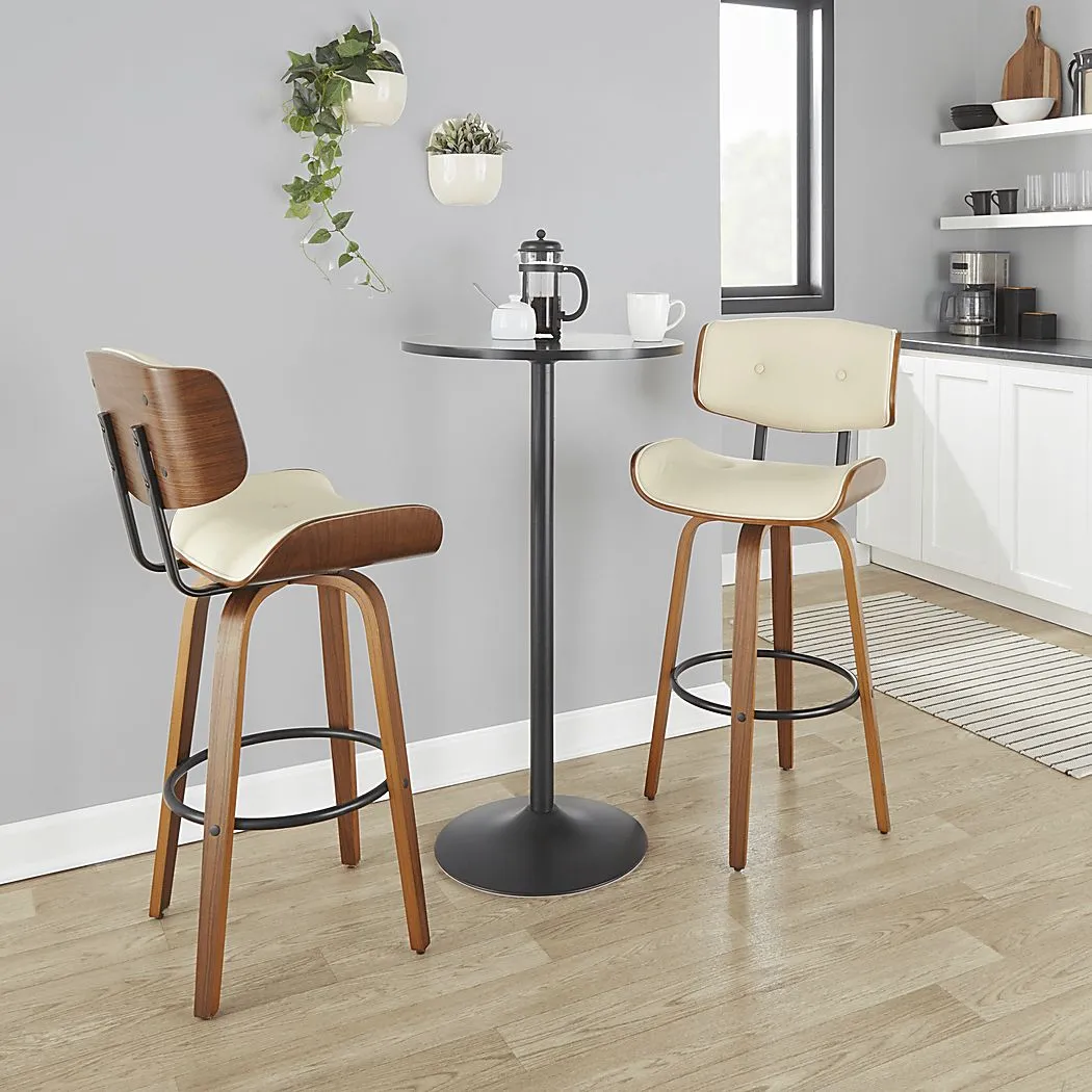 Tesshire II Cream Swivel Barstool, Set of 2