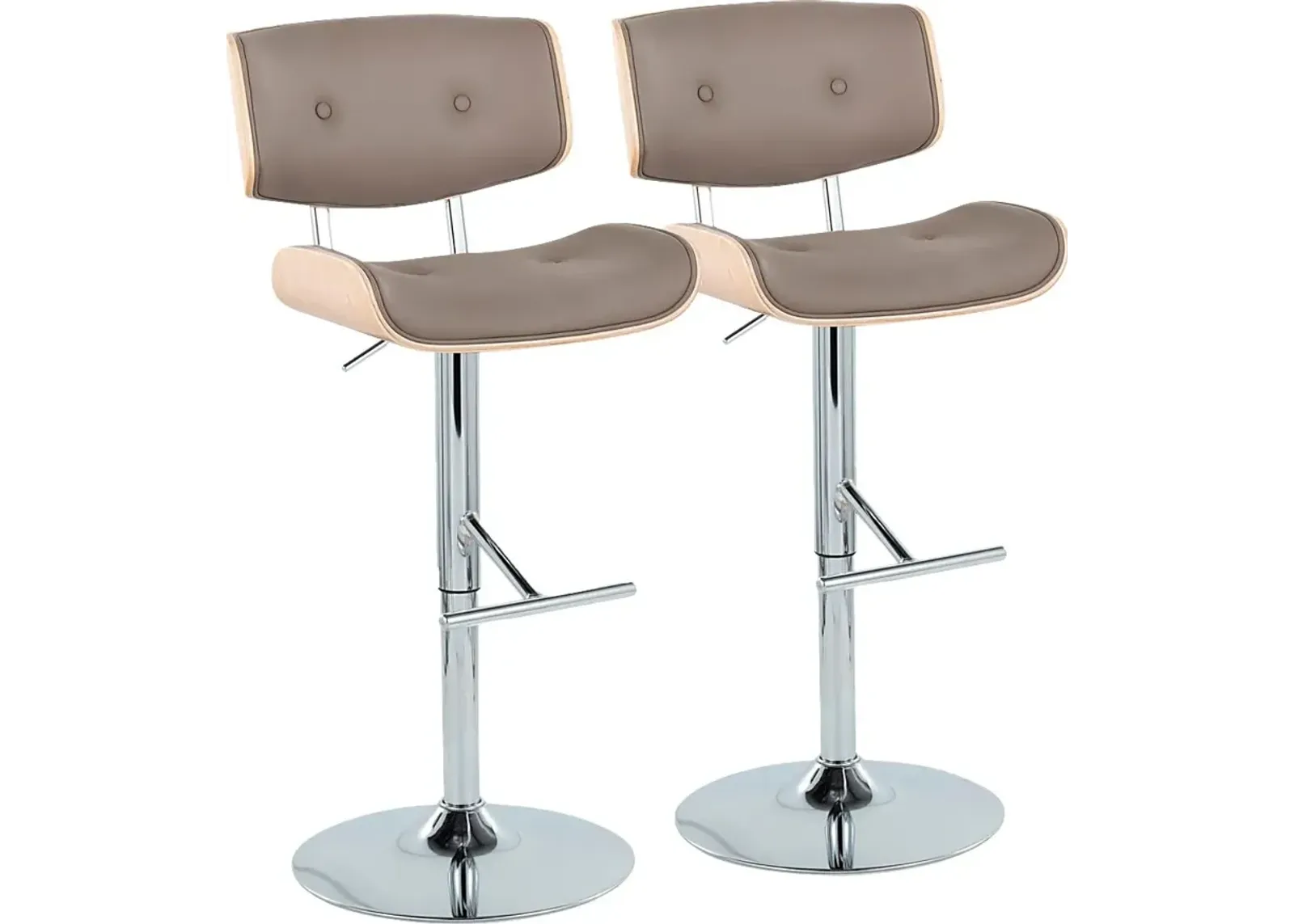 Tesshire III Light Gray Adjustable Barstool, Set of 2