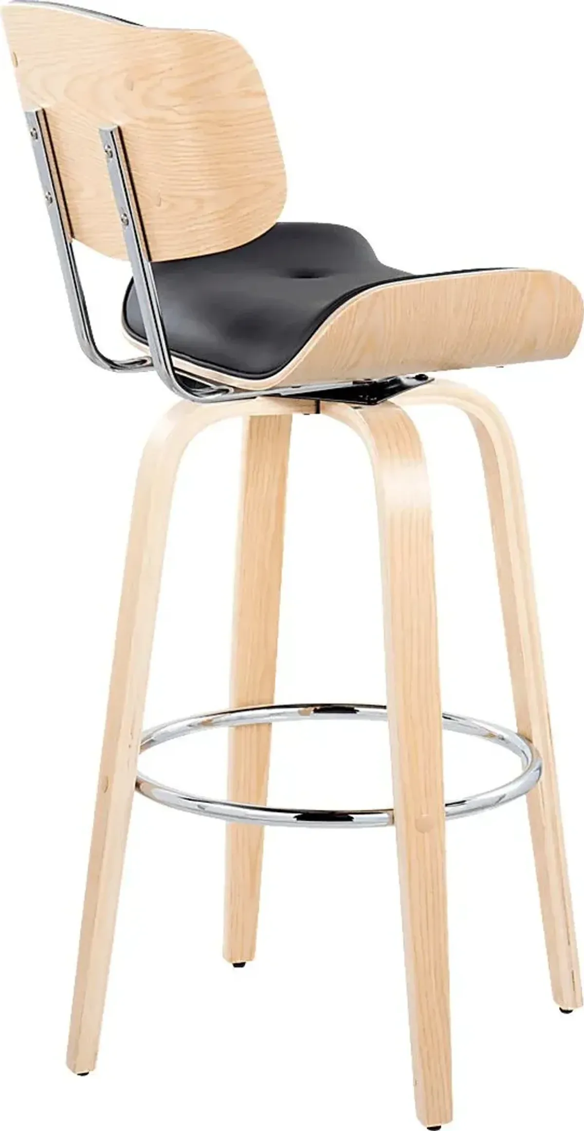 Tesshire IV Black Swivel Barstool, Set of 2