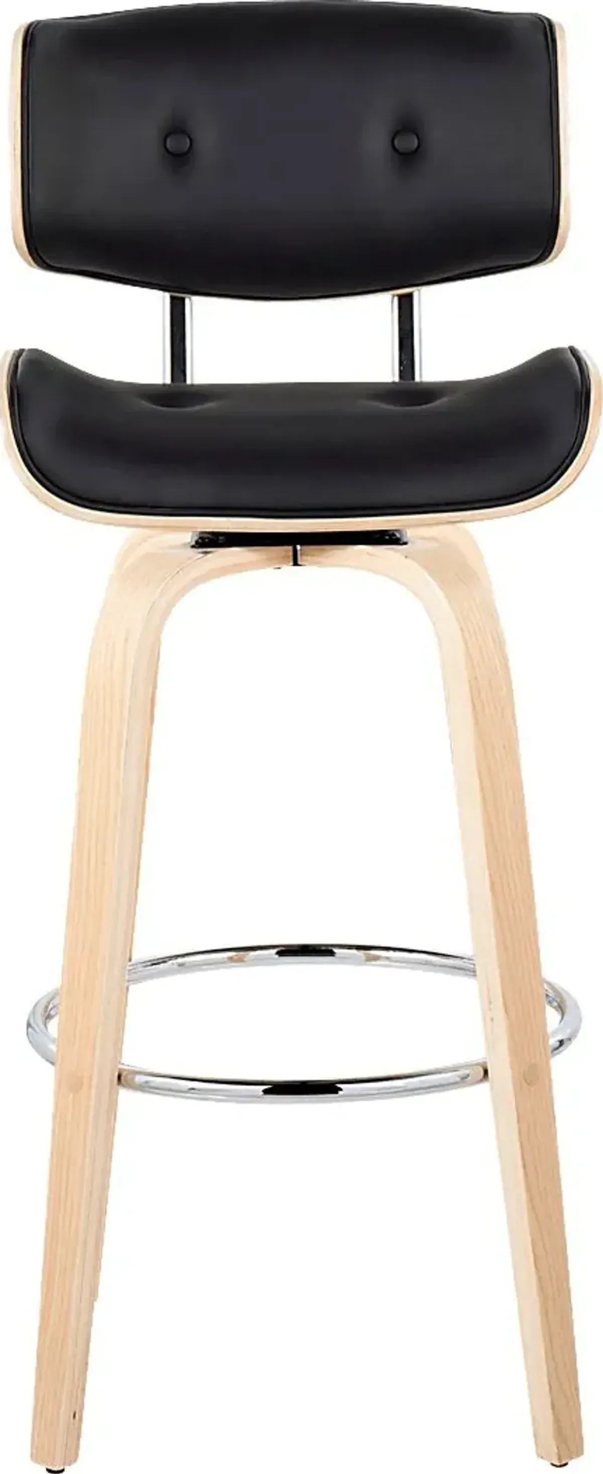 Tesshire IV Black Swivel Barstool, Set of 2