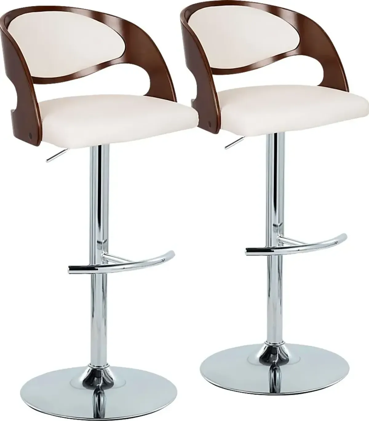 Tescord IV White Adjustable Barstool, Set of 2