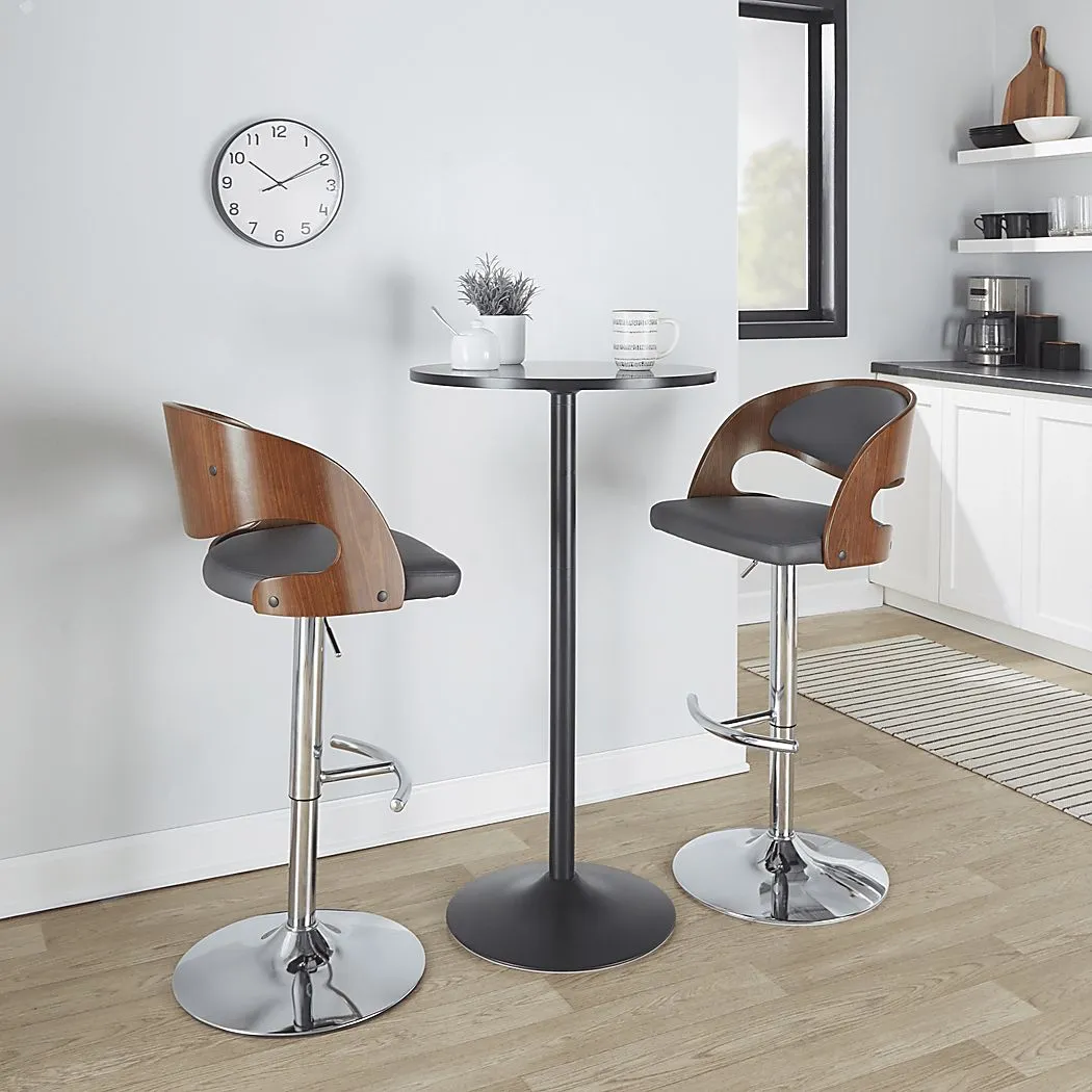 Tescord IV Gray Adjustable Barstool, Set of 2