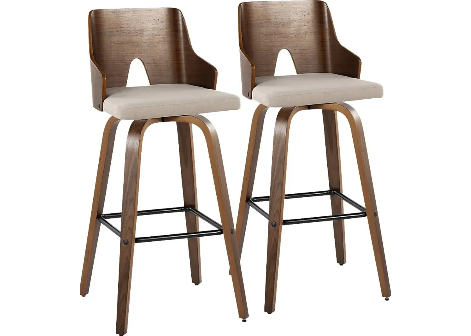 Zennia V Beige Barstool, Set of 2