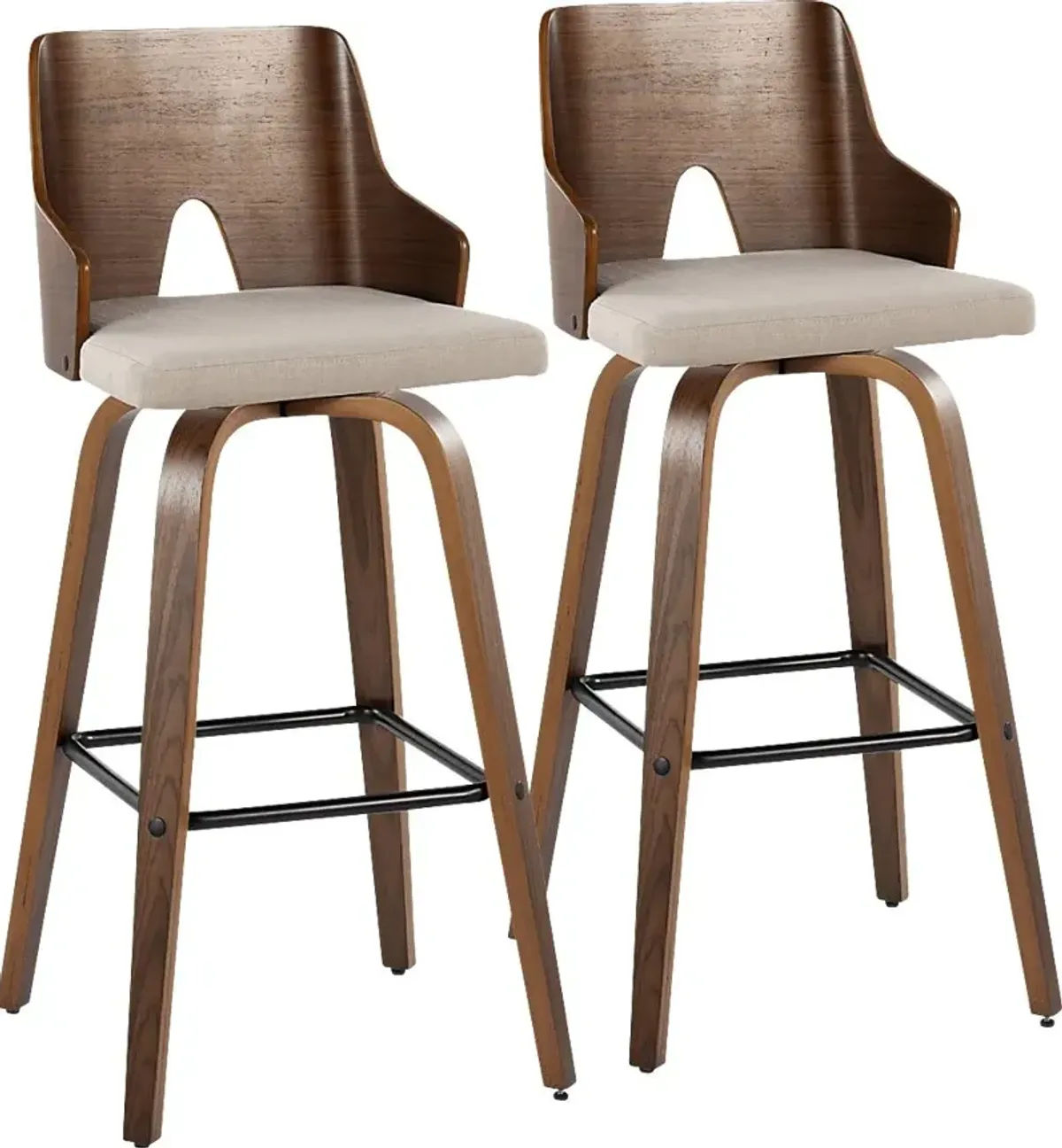 Zennia V Beige Barstool, Set of 2