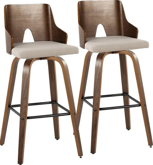Zennia V Beige Barstool, Set of 2