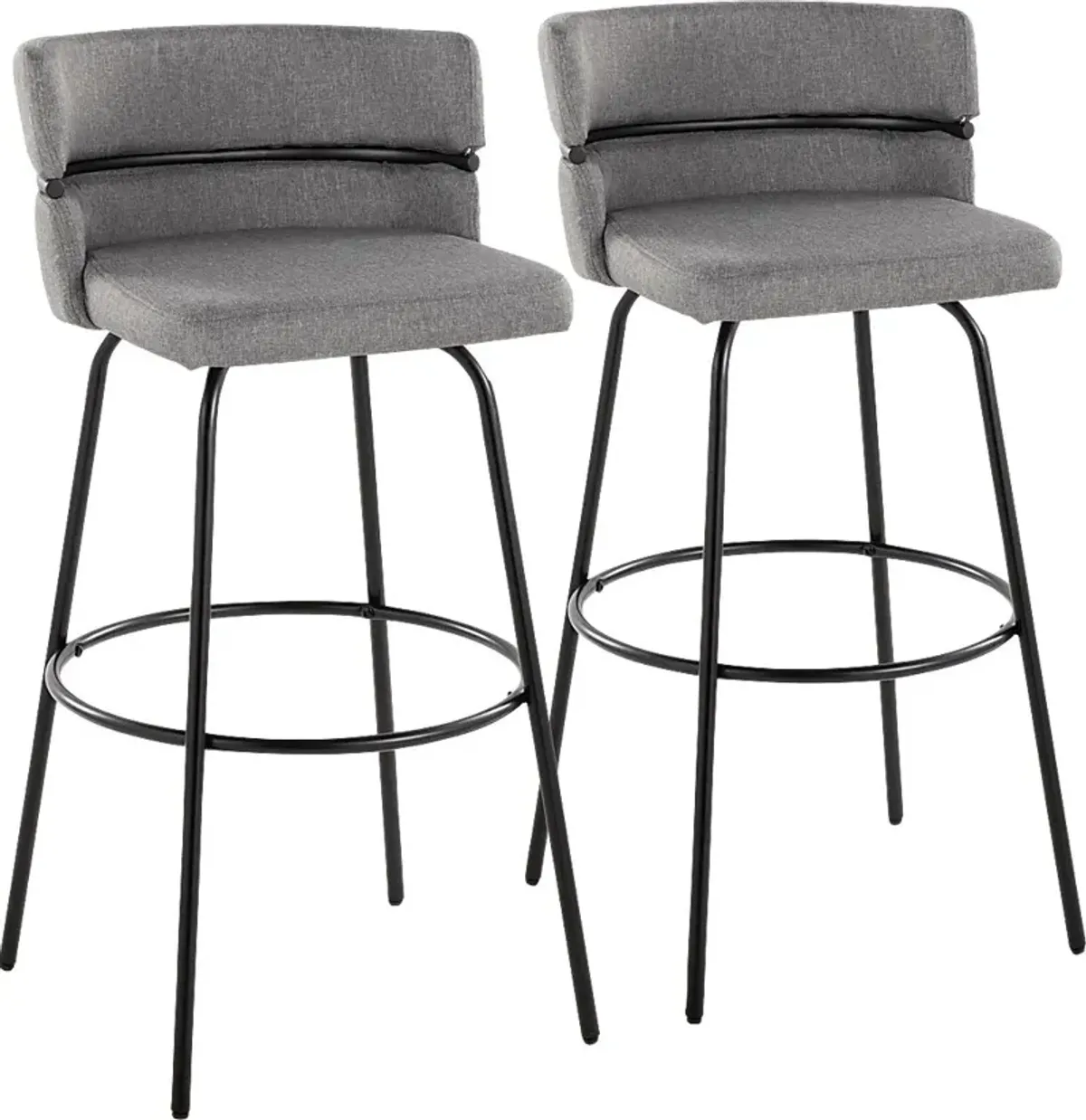 Percivale I Light Gray Swivel Barstool, Set of 2