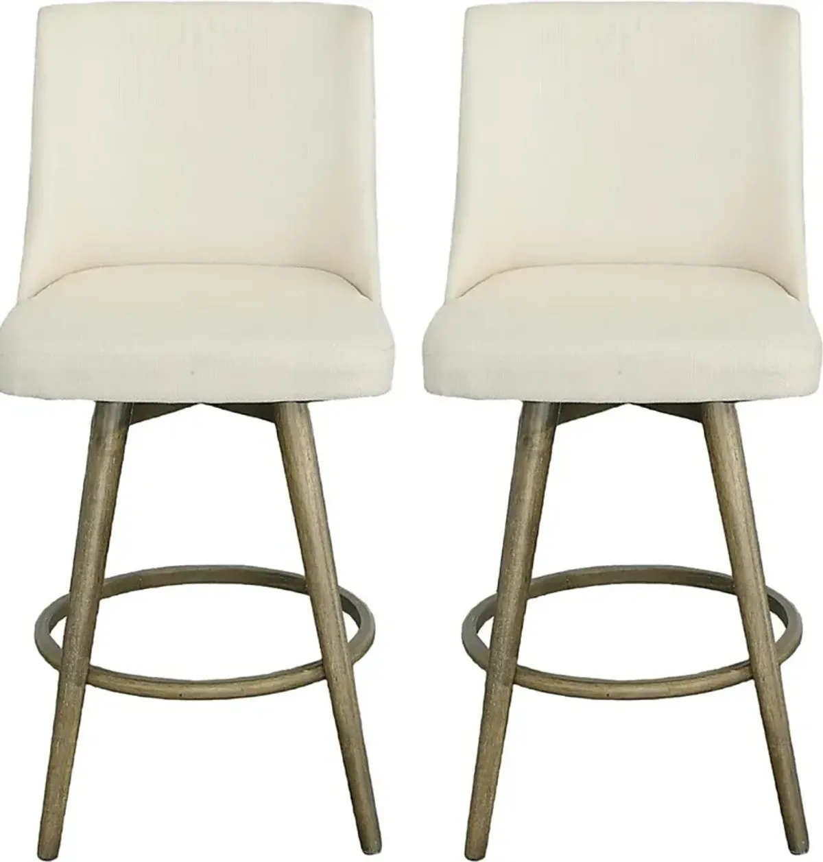 Jandell Beige Swivel Barstool, Set of 2