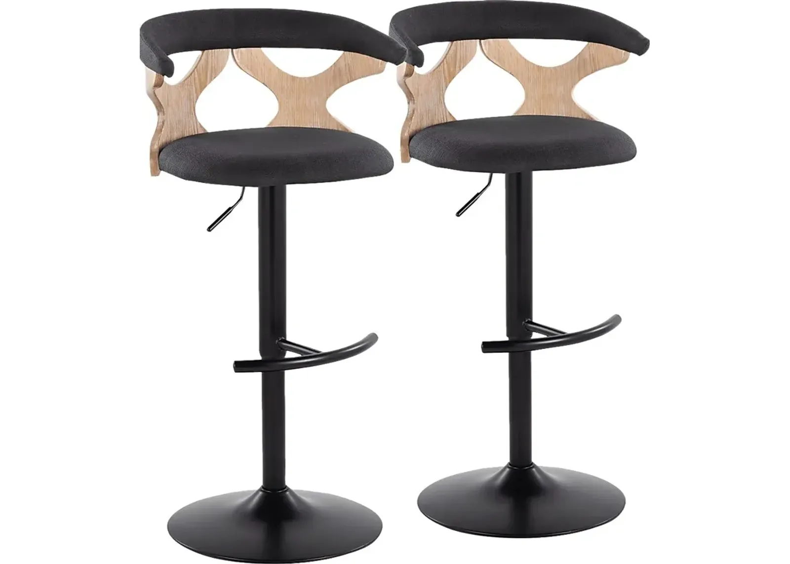 Wyndmoor VI Charcoal Adjustable Barstool, Set of 2