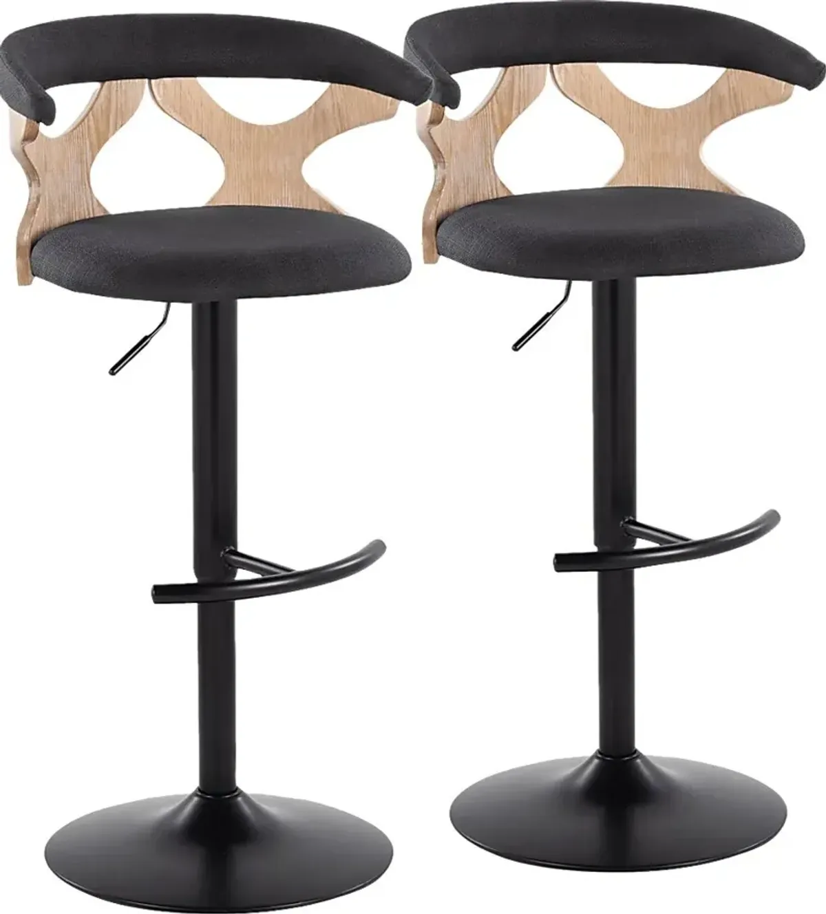 Wyndmoor VI Charcoal Adjustable Barstool, Set of 2