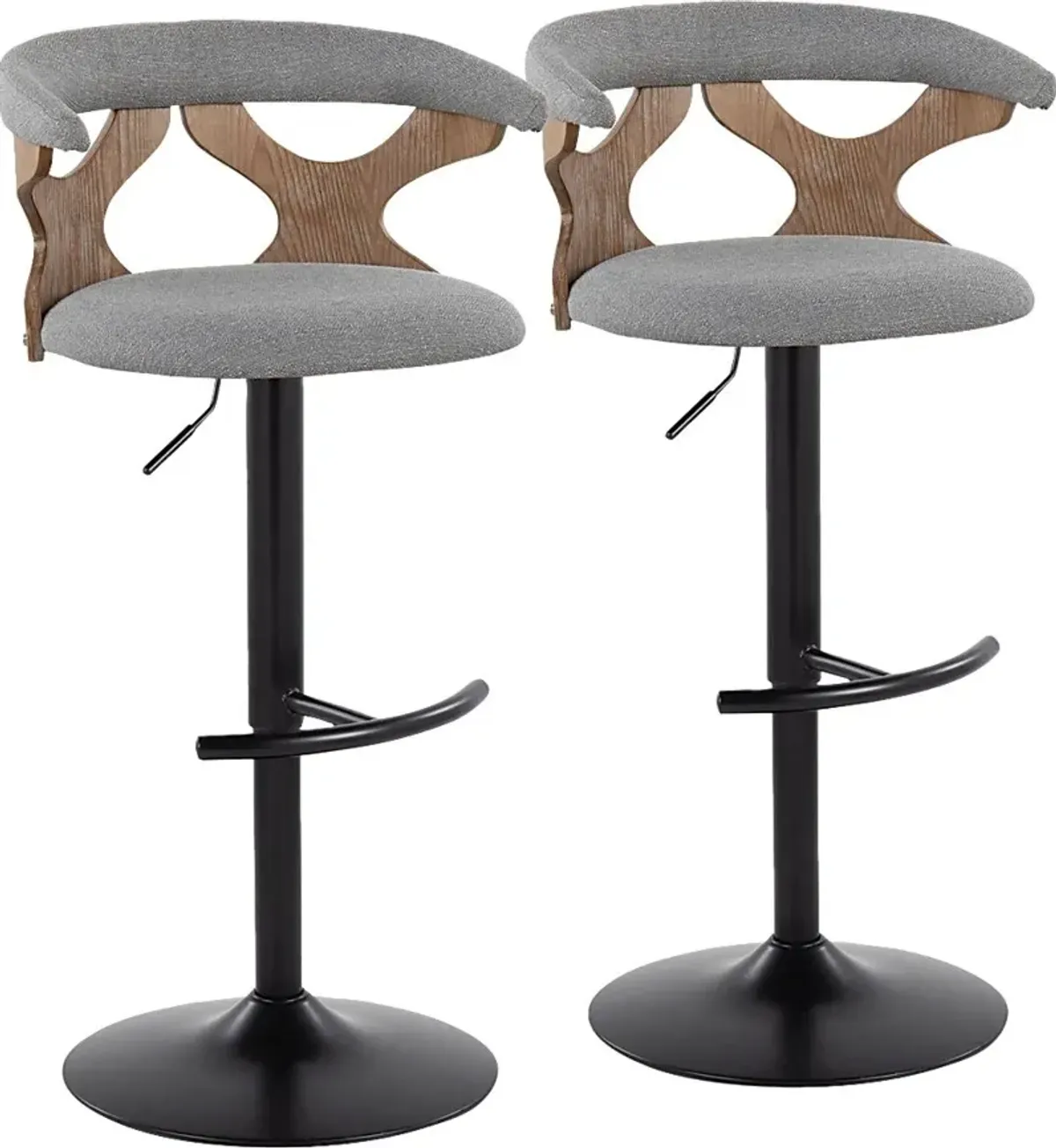 Wyndmoor VI Gray Adjustable Barstool, Set of 2