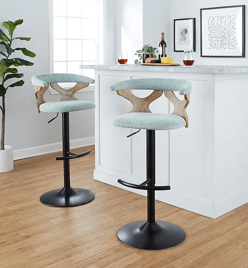 Wyndmoor VI Seafoam Adjustable Barstool, Set of 2