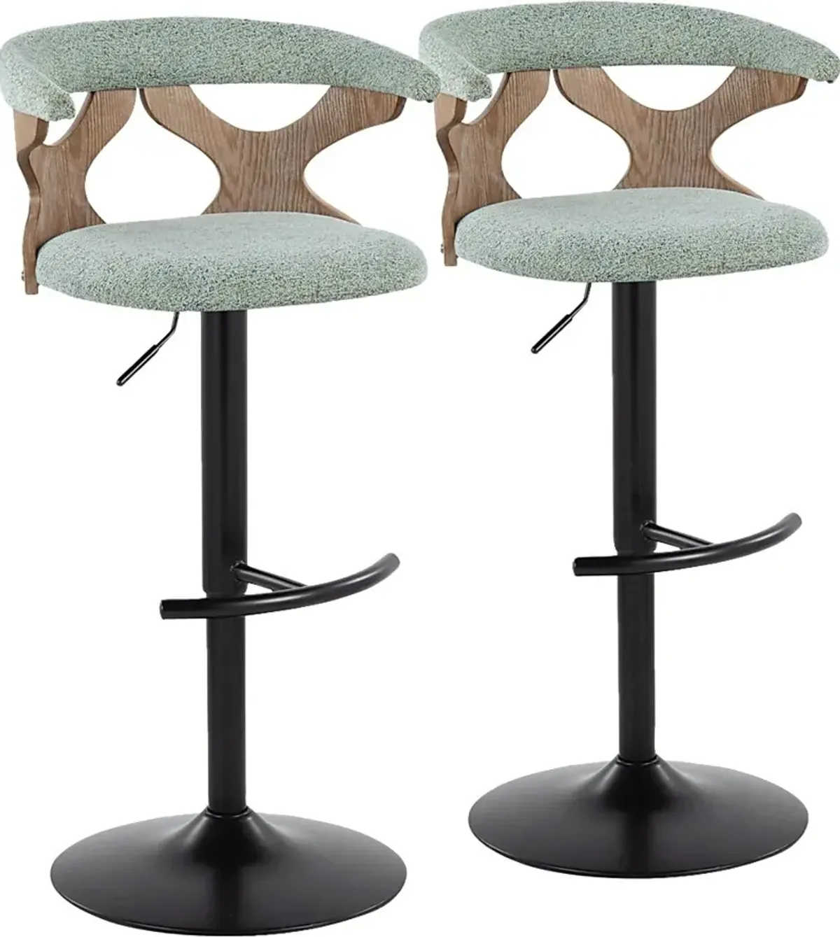 Wyndmoor VI Seafoam Adjustable Barstool, Set of 2