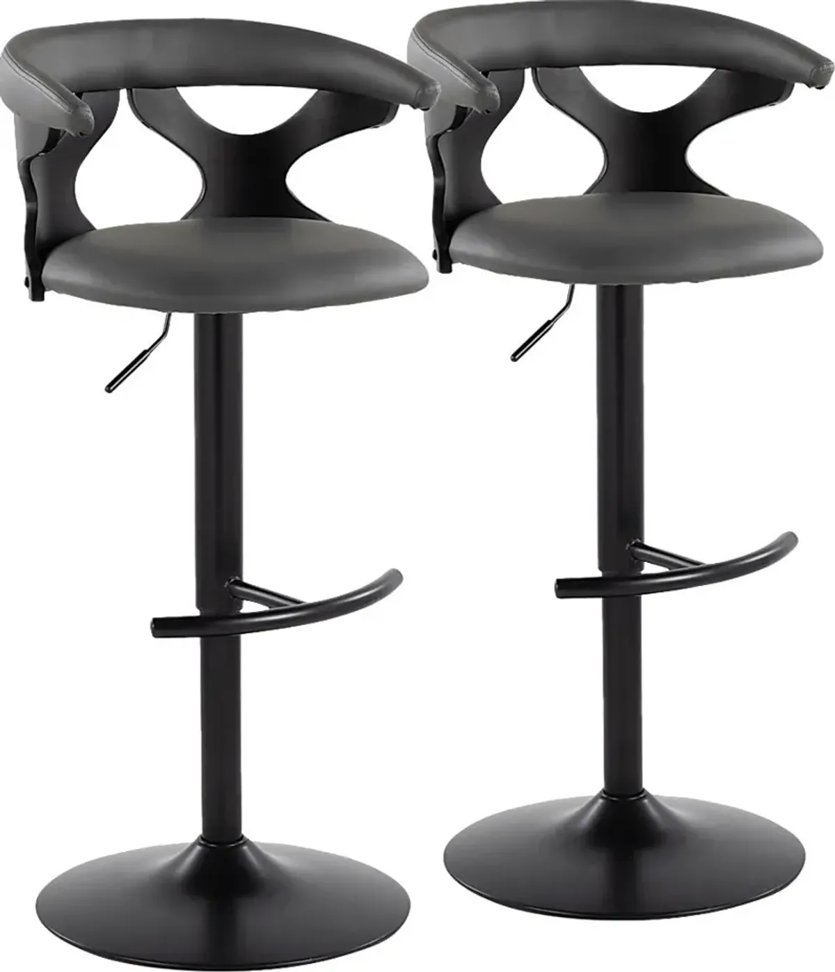 Wyndmoor VII Black Adjustable Barstool, Set of 2