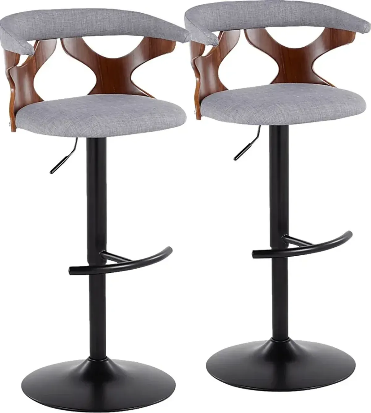 Wyndmoor VIII Gray Adjustable Barstool, Set of 2