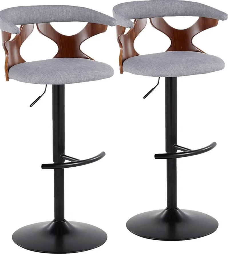 Wyndmoor VIII Gray Adjustable Barstool, Set of 2