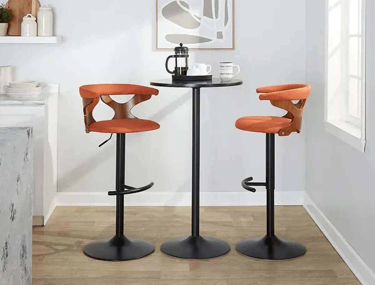 Wyndmoor VIII Orange Adjustable Barstool, Set of 2