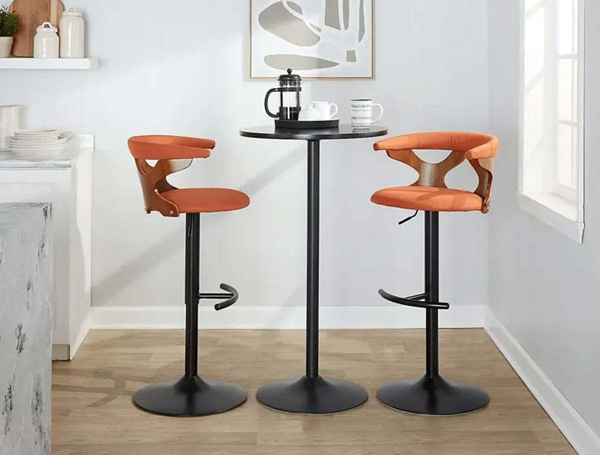 Wyndmoor VIII Orange Adjustable Barstool, Set of 2