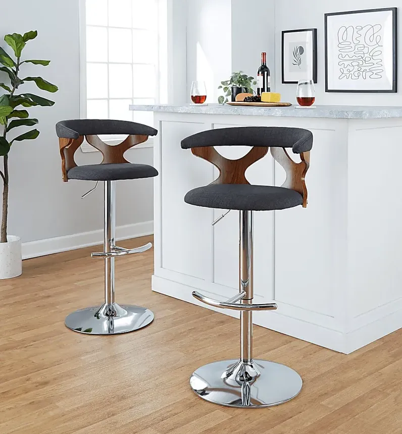 Wyndmoor IX Charcoal Adjustable Barstool, Set of 2