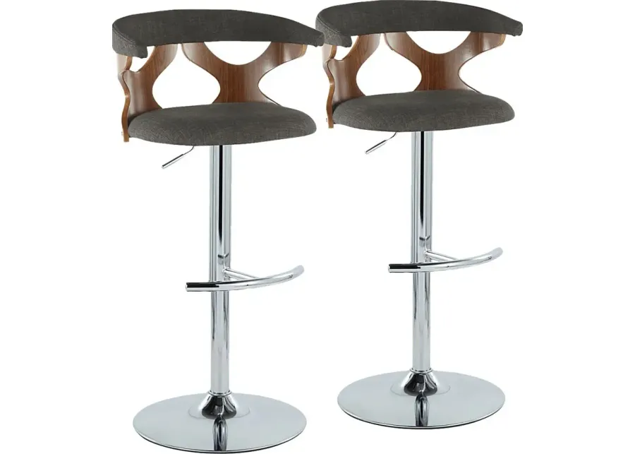 Wyndmoor IX Charcoal Adjustable Barstool, Set of 2