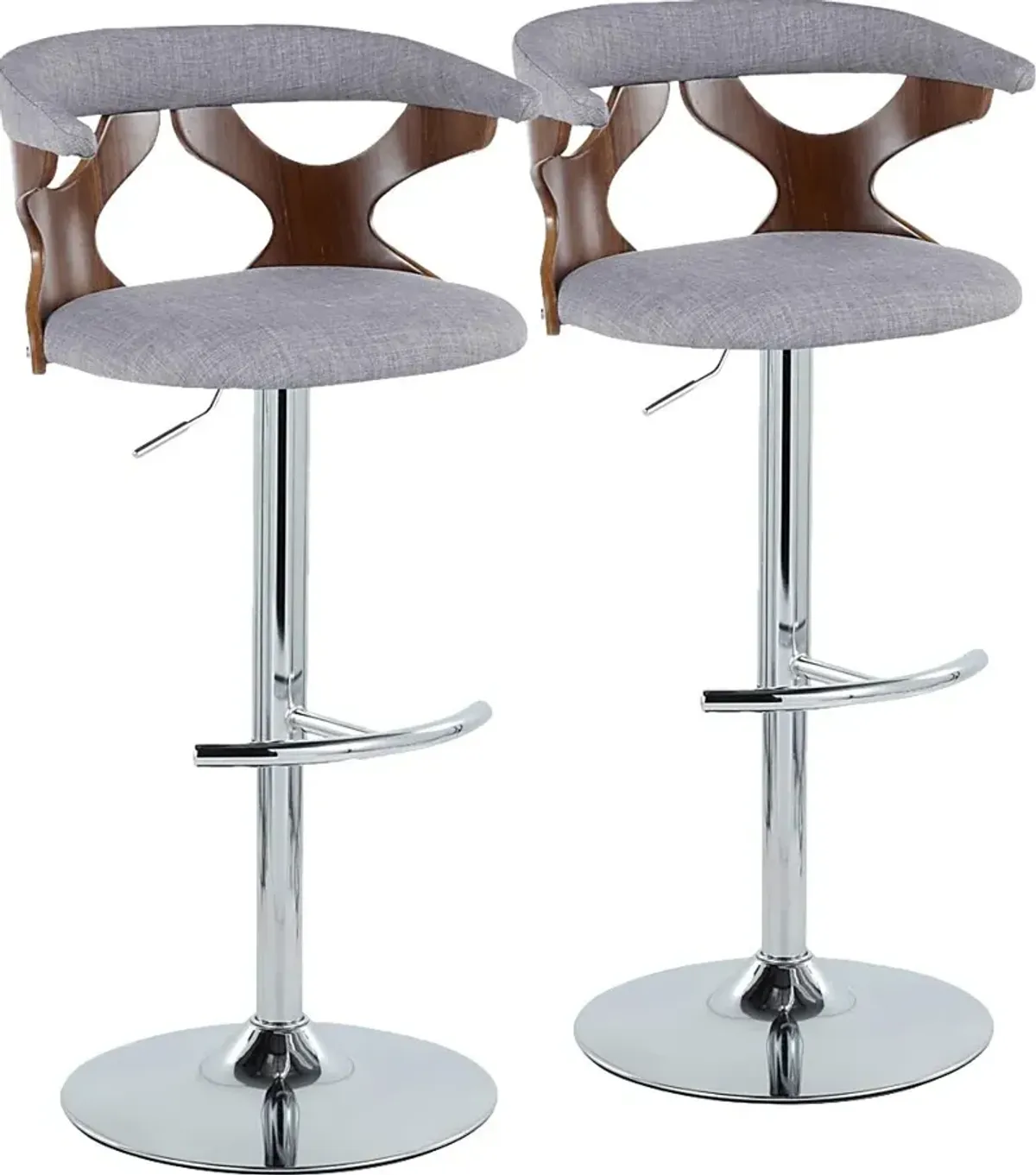 Wyndmoor IX Gray Adjustable Barstool, Set of 2