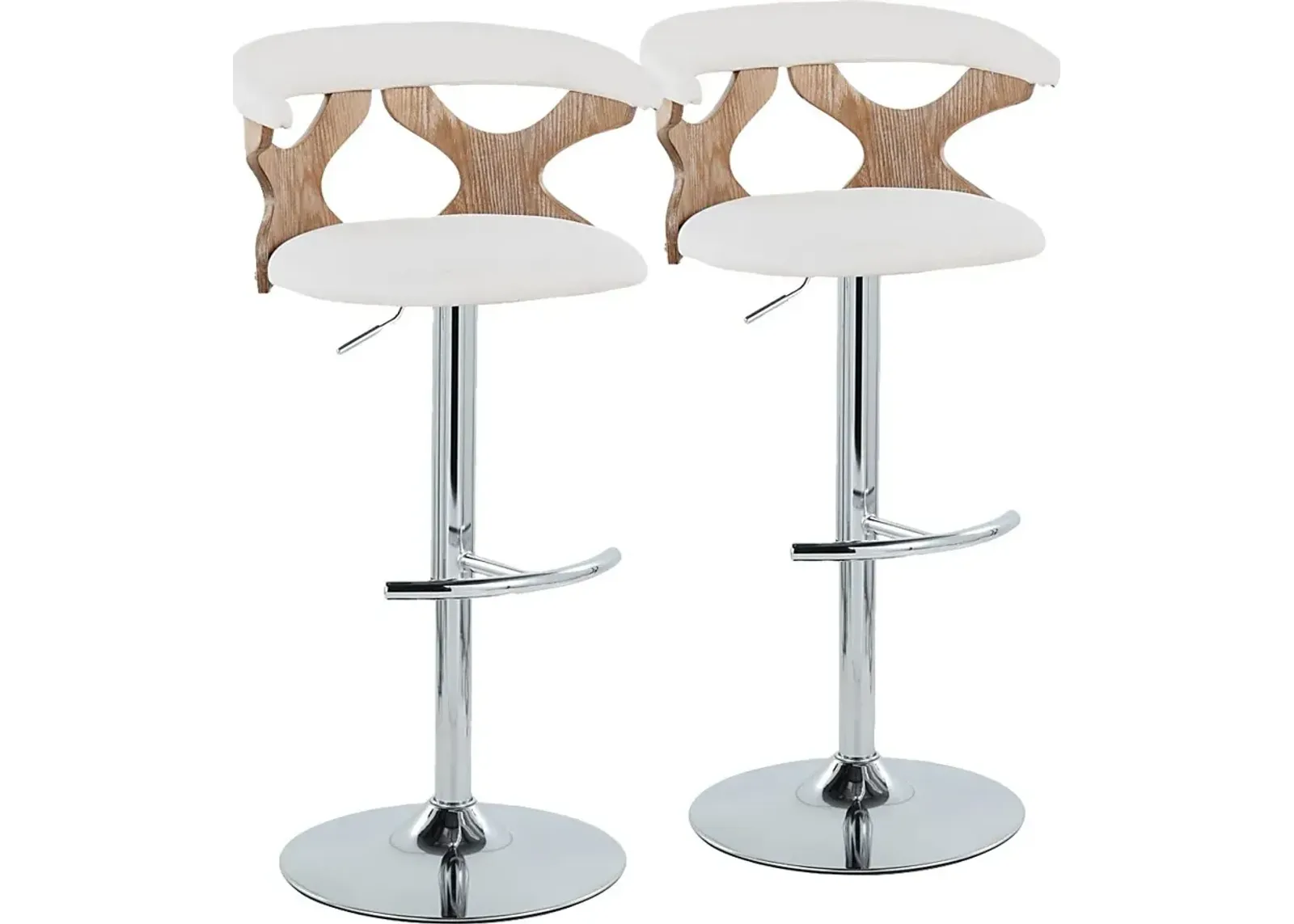 Wyndmoor IX Cream Adjustable Barstool, Set of 2