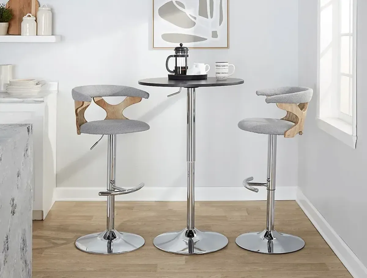 Wyndmoor IX Light Gray Adjustable Barstool, Set of 2