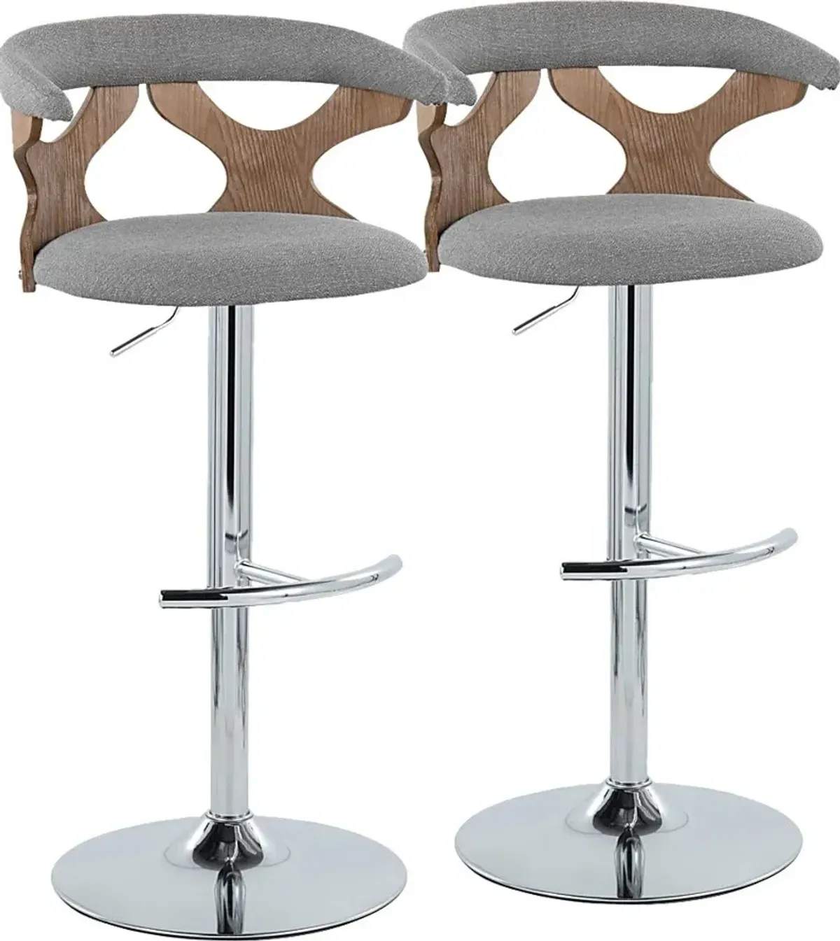 Wyndmoor IX Light Gray Adjustable Barstool, Set of 2