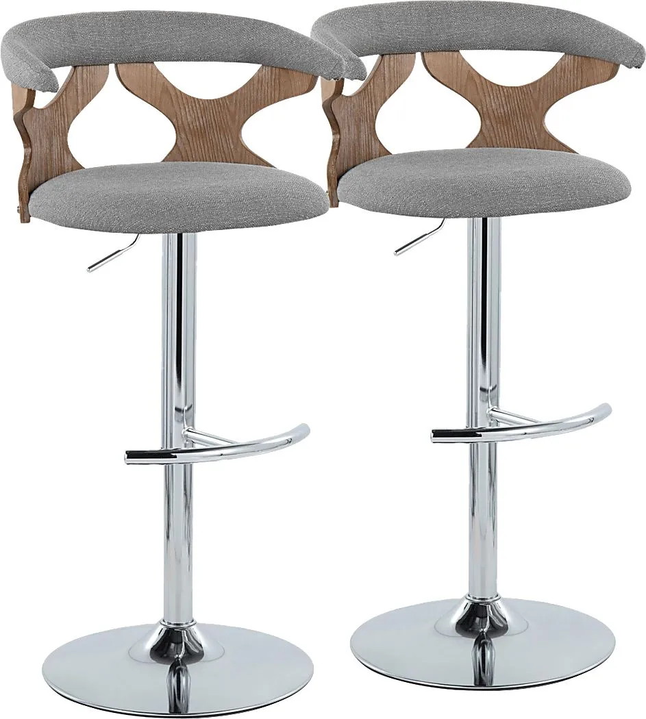 Wyndmoor IX Light Gray Adjustable Barstool, Set of 2