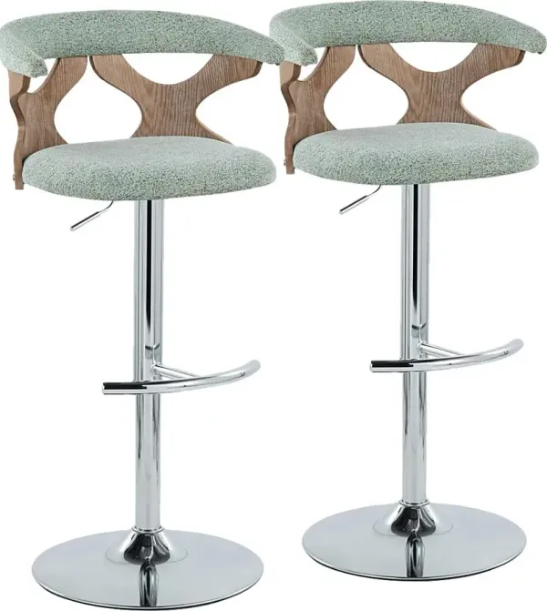 Wyndmoor IX Seafoam Adjustable Barstool, Set of 2