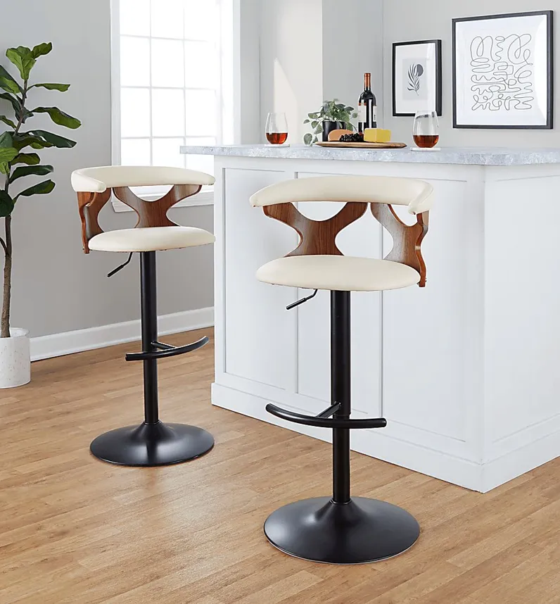 Wyndmoor XI Cream Adjustable Barstool, Set of 2